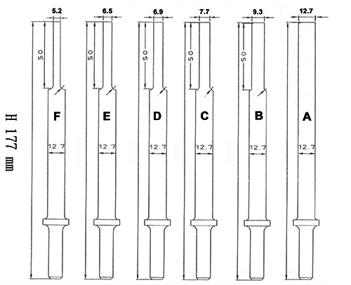 Extended Length Pneumatic Extra long Air Hammer Drift Punch set